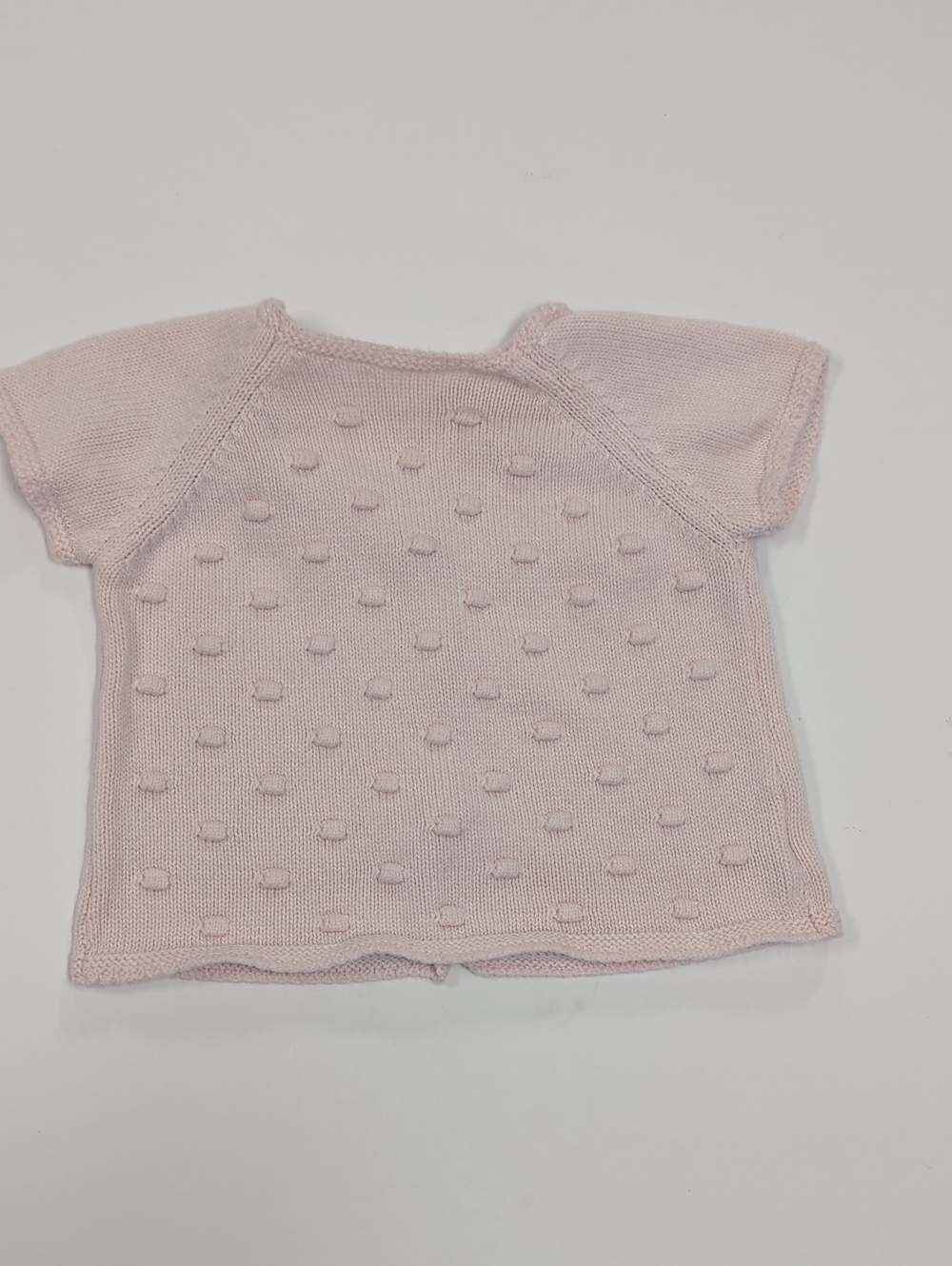Mi Lucero Cotton Soft Pink Dot Knit Baby Sweater 6 Months